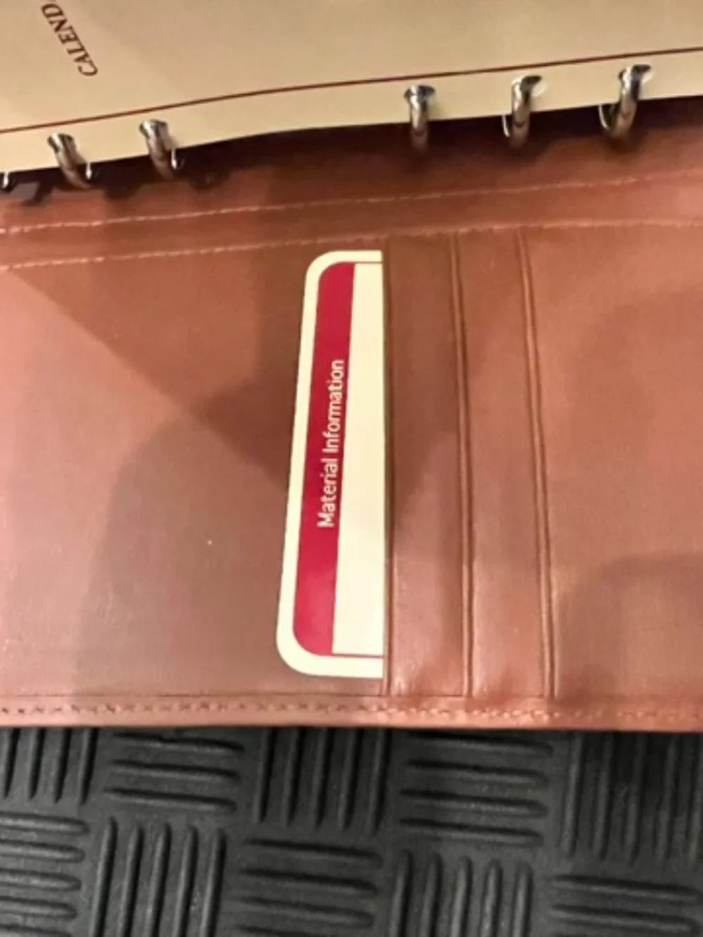 Vintage Buxton 6 Ring Binder Agenda Day Planner British Tan Leather Pgs Included